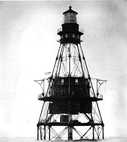 An old picture of the American Shoal Lighthouse