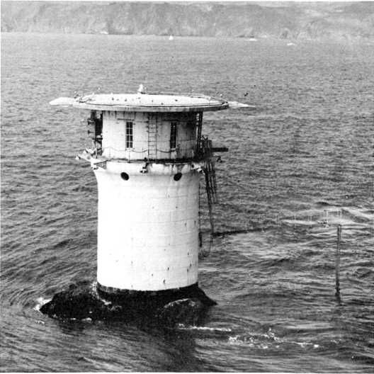 An old picture of Mile Rocks Lighthouse