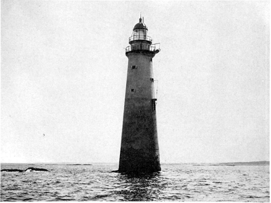 An old picture of Minots Ledge Lighthouse