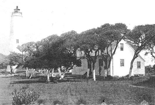 An old picture of Ocracoke Lighthouse